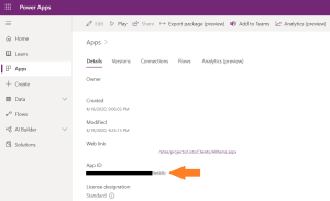 PowerApps App ID